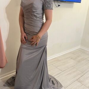 Elegant Gray Evening Gown